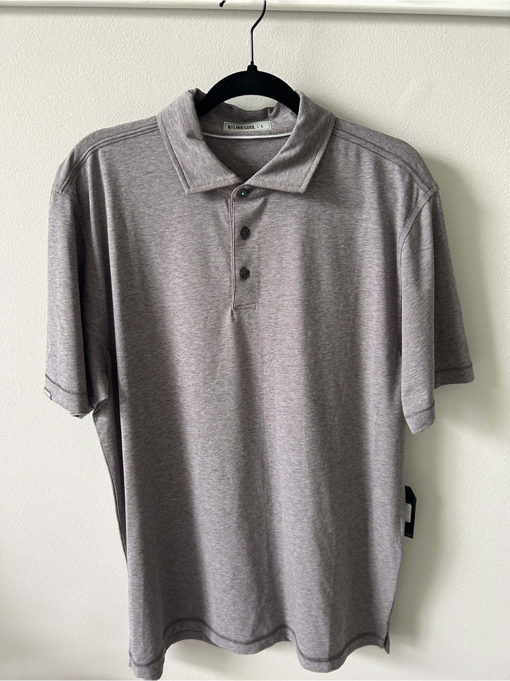 Linksoul Men's Solana Pima Polo Shirt, Nomad Heather, Size L - Picture 6 of 7